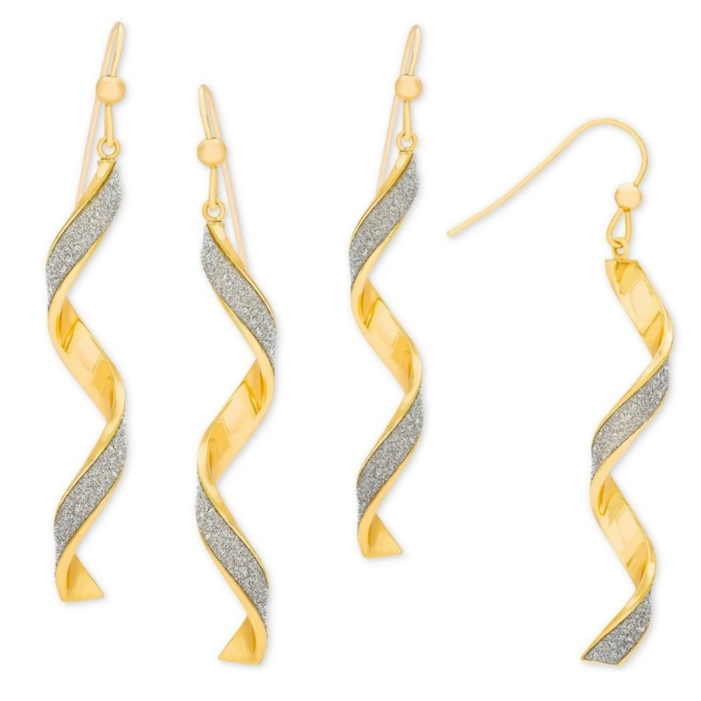 Giani Bernini | 18K/SS Glitter Twist CZ Earrings